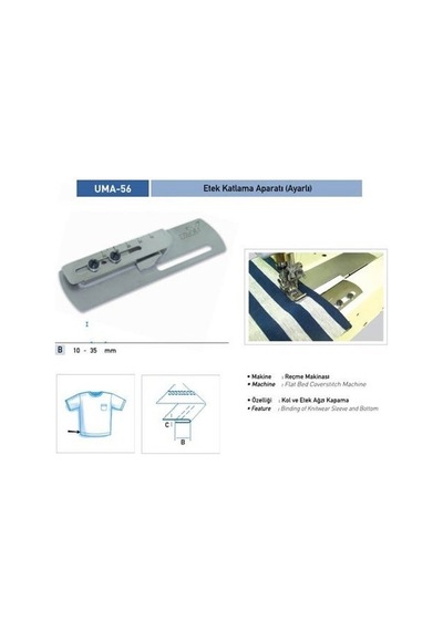 Etek Katlama Aparatı Ayarlı / Uma-56