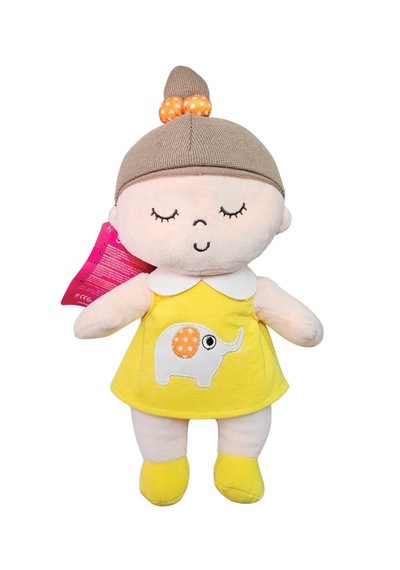 Peluş Bez Bebek 30 Cm Oyuncak Bebek Uyku Arkadaşı Hediyelik Oyun Arkadaşım Sarı