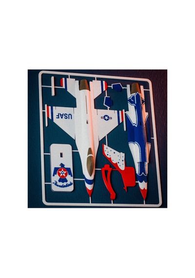Thunderbirds Akrobasi Savaş Uçağı Kit Kart - Parçalı Yapıda Kendin Yap Dıy Hobi Maketi, Gösteri Jeti Oyuncak, Havacılık Koleksiyonu İçin Masaüstü Dekor Süsü 20x18 Cm