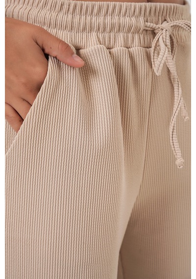 Bigdart Kadın Fitilli Pantolon 30053 - Bej