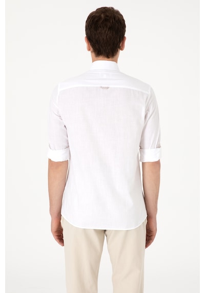 U.s. Polo Assn. Erkek Beyaz Gömlek Desenli 50300200-vr013 Beyaz