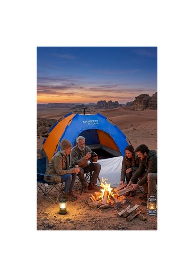 Kamptek Outdoor 8 Kişilik Otomatik Kurulum Kamp Doğa Deprem Acil Durum Çadırı 250x250x165 Cm Çok Renkli