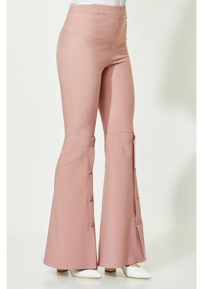 Soralline Kadın Pantalon 1692 Gül Kurusu Ispanyol Paça Gül Kurusu Gülkurusu