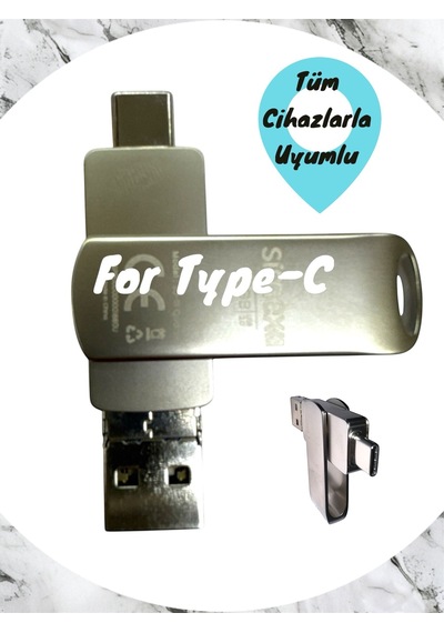 iPhone Flash Bellek Apple Uyumlu iOS  256 Gb Otg Usb Type C Flash Bellek Disk Pc