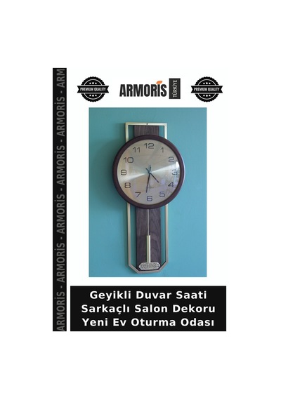 Geyikli Duvar Saati Sarkaçlı Salon Dekoru Yeni Ev Oturma Odası