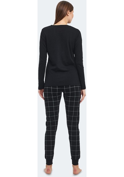 Slazenger PAOLINA IN Kadın Pamuklu Siyah / Fuşya Pijama