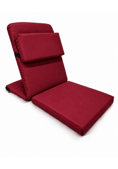 Meditasyon Sandalyesi İlave Yastıklı Backjack Xl Yoga, Nefes, Meditasyon Sandalyesi Duck Kumaş Bordo