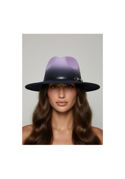 Gigi Luxe Özel Tasarım Fedora Fötr Şapka Ayarlanabilir Gold Aksesuarlı Kovboy Fötr Gri Gri