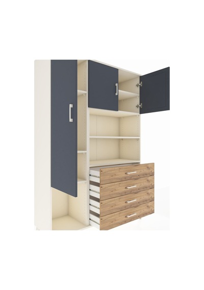 Hyperion Dolap 7 Raflı 4 Çekmeceli 3 Kapaklı 132x44x195 Aytaşı-antrasit/çam Antrasıt/atlas Çam Hyperion Dolap 7 Raflı 4 Çekmeceli 3 Kapaklı 132x44x195 Aytaşı-antrasit/çam Antrasıt/atlas Çam