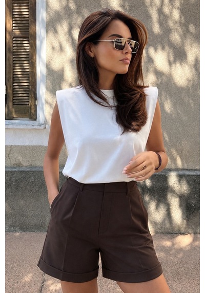 Seeh Girls Beyaz Vatkalı Tişört Sh388 Basic