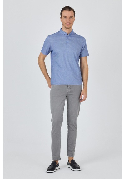 Saks Kısa Kol Düz Suprem Polo Yaka Cepsiz Pamuklu Casual Slim Fit Tişört 1011250160 602 Saks