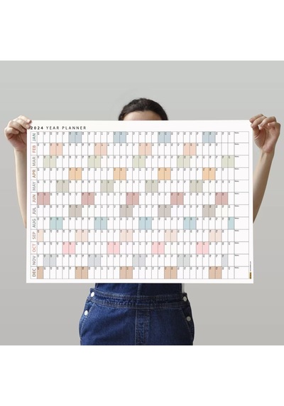 2027 Yıllık Planlayıcı Duvar Takvimi, Planlayıcı Takvim, Yatay Poster Planlayıcı Takvim