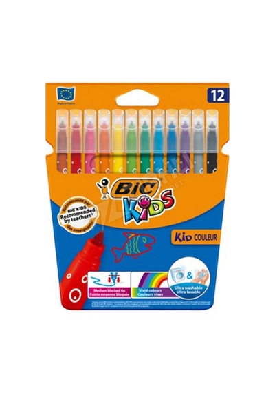 3 Adet Bic 9202937 Kio Couleur Keçeli Kalem 12'li Çok Renkli
