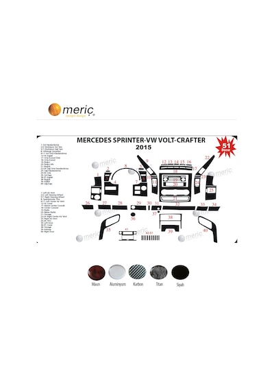 Meriç® Volkwagen Crafter Ön Torpido Kaplama 51 Parça 2006-2019 (530158413)