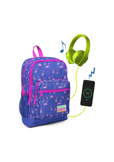 Coral High Kids Lavanta Flamingo Desenli USB Şarjlı Kulaklık Çıkı