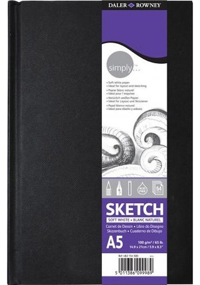 Daler Rowney Simply Kapaklı Eskiz Defteri 100 G 54 Yp A5