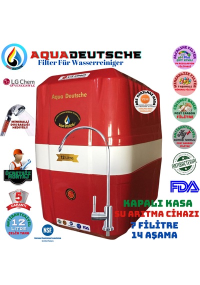 Aqua Deutsche Montaj Dahil 12 Lt 7 Flt 14 Aşama Su Arıtma Cihazı