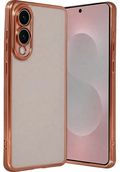 Gld-spt- Newface Samsung Uyumlu Galaxy S25 Edge Razer Lensli Silikon - Çöl Titanyum