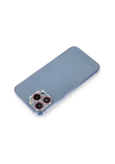Apple İphone 12 Pro Max Shine Kamera Lens Koruma Cam - Pembe -
