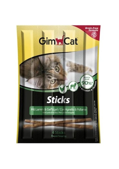 Gimcat Tahılsız Kuzu Etli ve Tavuklu Sticks Kedi Ödül Çubukları 4 x 5 G