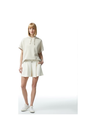 Nautica Nautıca Kadın Beyaz Relaxed Fıt Kısa Kollu Sweatshırt Düz 45k500t Beyaz
