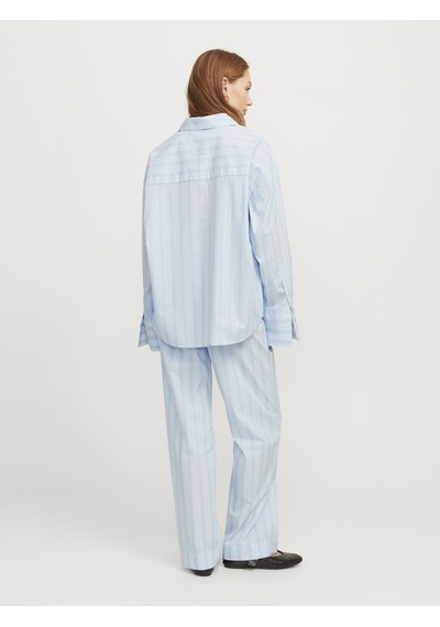 Jack & Jones Kadın Çizgili Gömlek - Ava - 12269669 Cashmere Blue Mavi