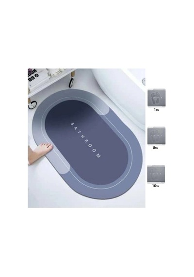 Sihirli Süper Su Emici Kaymaz Tabanlı Oval Paspas 40 60 Cm 5365 Çok Renkli