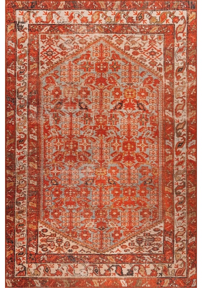 Foldy Vintage Desenli Dokuma Taban Dekoratif Kırmızı Halı Fl 24