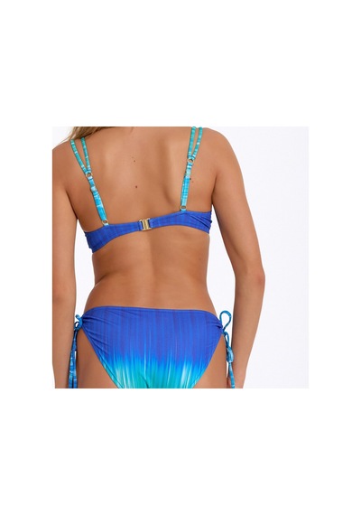 Argento Kadın Mavi Desenli Bağcıklı Slip Altlı, Double Push Up Kaplı Telli Bikini Takımı Mavi Argento Kadın Mavi Desenli Bağcıklı Slip Altlı, Double Push Up Kaplı Telli Bikini Takımı Mavi