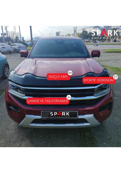 Volkswagen Amarok 2023- Yılı Ve Sonrası Uyumlu Yarasa Kaput Rüzgarlığı Siyah