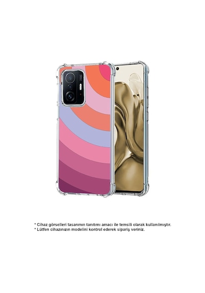 Huawei P20 Lite Uyumlu Köşe Korumalı Renk Cümbüşü F Tasarımlı Şeffaf Silikon Kılıf