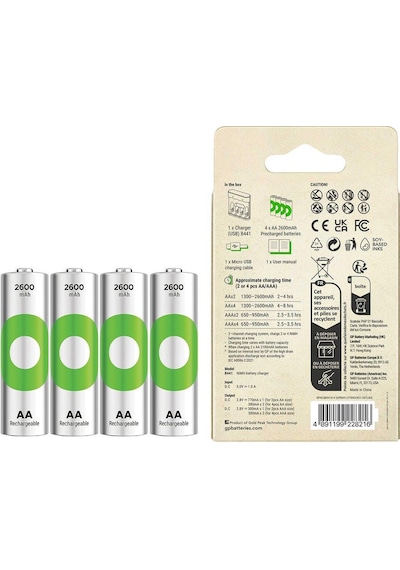 Gp Recyko B441 4 2600 Mah R6 Aa Pilli Şarj Cihazı B441/270hcer21-2gtlb4