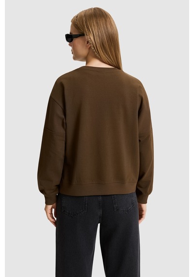 U.S. Polo Assn. Kadın Kahverengi Bisiklet Yaka Sweatshirt 50329004-vr029
