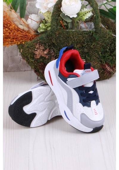 Fort Cool Evo Rahat Hafif Sneaker Erkek Çocuk Ayakkabı Beyaz - Lacivert