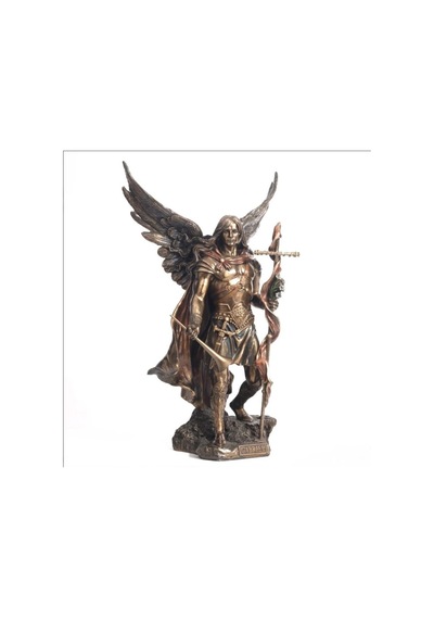 Aziz Gabriel Bronz Melek Heykel Biblo Dekor