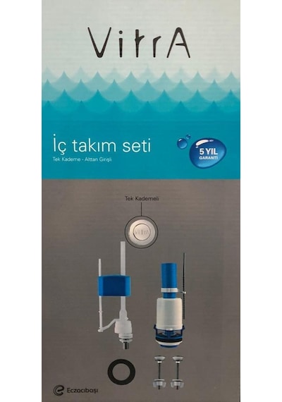 VitrA 330B1314 Tek Basmalı Rezervuar İç Takımı Mavi