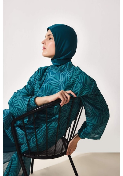Defacto Regular Fıt Baskılı 3lü Burkini Mayo G8874ax26smgn756 Yeşil-gn756