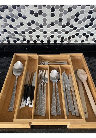 Mien Bambu Ayarlanabilir Çekmece Içi Ölçü Ayarlı Kaşıklık 5-7 Bölmeli 8b81 Kahve