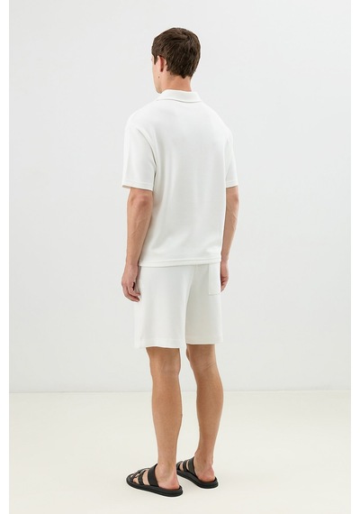 Antioch Polo Yaka Basic T-shirt Ekru