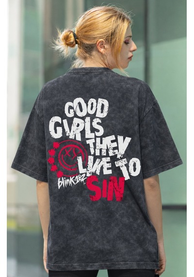 Sevbano Tasarım Blink-182 Rock Metal Müzik Grubu Baskılı Unisex Oversize Siyah