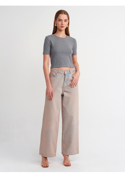 Dilvin Crop T-shirt 101a30995 Antrasit