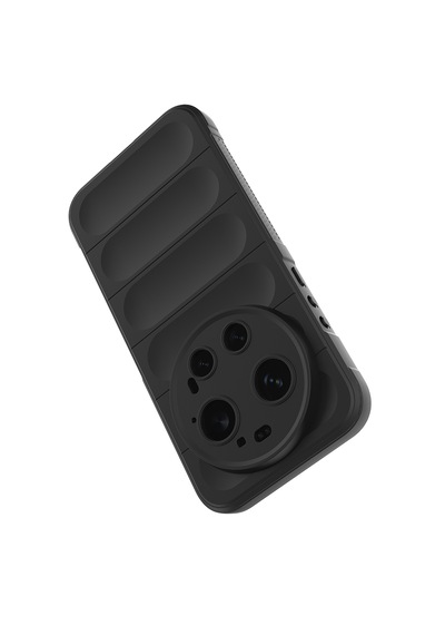Xiaomi 17 Ultra Kılıf Kamera Korumalı Darbe Emici Esnek Tpu Oyuklu Arka Yüzey Tasarımlı Silikon Kapak Siyah