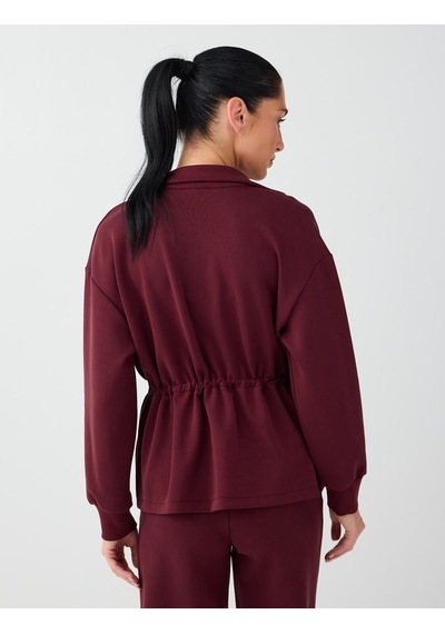 Jimmy Key Bordo Bel Ayarlamalı Fermuarlı Modal Ceket 6ww057725562