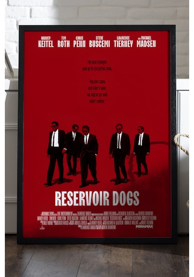 Rezervuar Köpekleri Siyah Ahşap Çerçeveli Poster, Film Duvar Tablosu