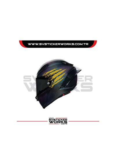 Pençe Wolf Sticker Kask Sticker Kasklar Uyumlu Tek Yön 1 Adet Altın