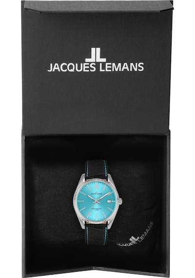 Jacques Lemans Jl.50-4s Quartz Deri Siyah Mavi Kadran 10 Atm 34 Mm Kadın Kol Saati Gri