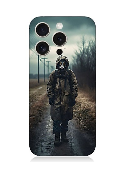 Apple Uyumlu iPhone 15 Pro Max Maskeli Yürüyüş Desenli Silikon Kılıf Silikon