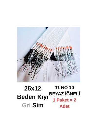 Ea genset İstavrit Çaparisi 25x12 11 No 10 Beyaz İğneli 2li Paket