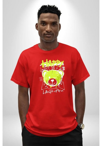 Sık Sık Mutlu Gülmek Teddy Bear Pamuklu Bisiklet Yaka Unisex Oversize Boyfriend Dijital Baskılı Kırmızı T-shirt Kırmızı Sık Sık Mutlu Gülmek Teddy Bear Pamuklu Bisiklet Yaka Unisex Oversize Boyfriend Dijital Baskılı Kırmızı T-shirt Kırmızı