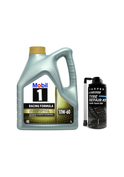Mobil 1 10W-60 Tam Sentetik Motor Yağı 4 L + Lastik Tamir Kiti 300 ML